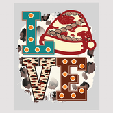 Leopard Print LOVE with Santa Hat Christmas Ready to Press DTF Transfer